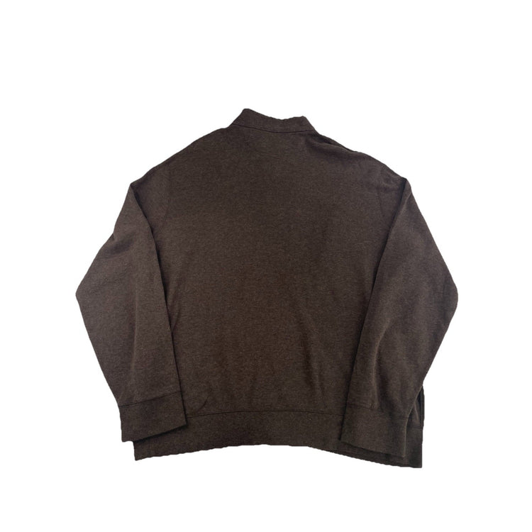 Mens Polo Ralph Lauren Size XL Brown Quarter Zip Sweater