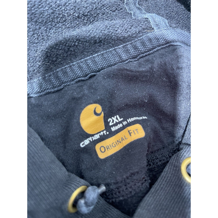 Carhartt K288 Hoodie Sweatshirt Mens Black Workwear Sz 2XL