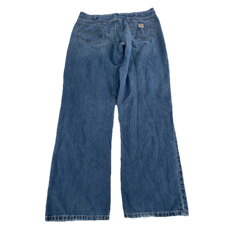 Mens Carhartt Relaxed Fit Medium Wash Blue Jeans Size 38x34