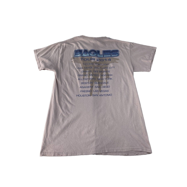 Mens Gildan Eagles Tour 2014 Rock Concert Band Graphic T Shirt Gray SIZE M