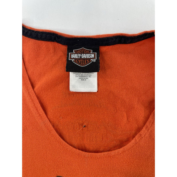 Women’s Harley Davidson Orange&Black Tank Size S