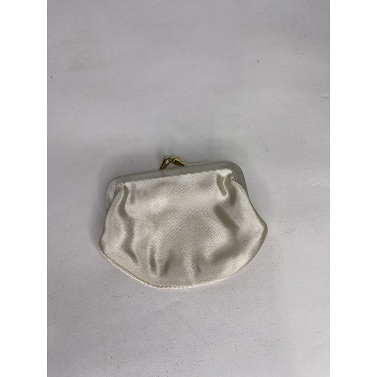 Vintage Beaded Purse w Beaded Handle Goldtone Trim Clasp With Small Coin Pouch