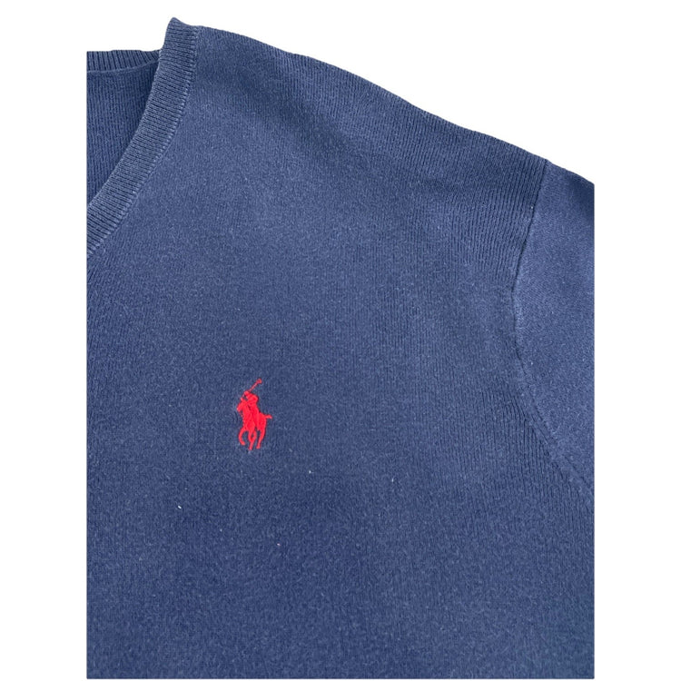 Mens Polo Ralph Lauren Size XL Navy Blue V Neck Sweater