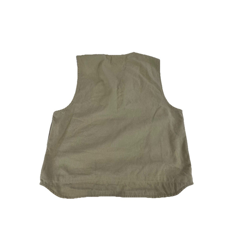 Mens Vintage Carhartt Embroidered RHP Tan Sherpa Lined Zip Up Vest Size XL