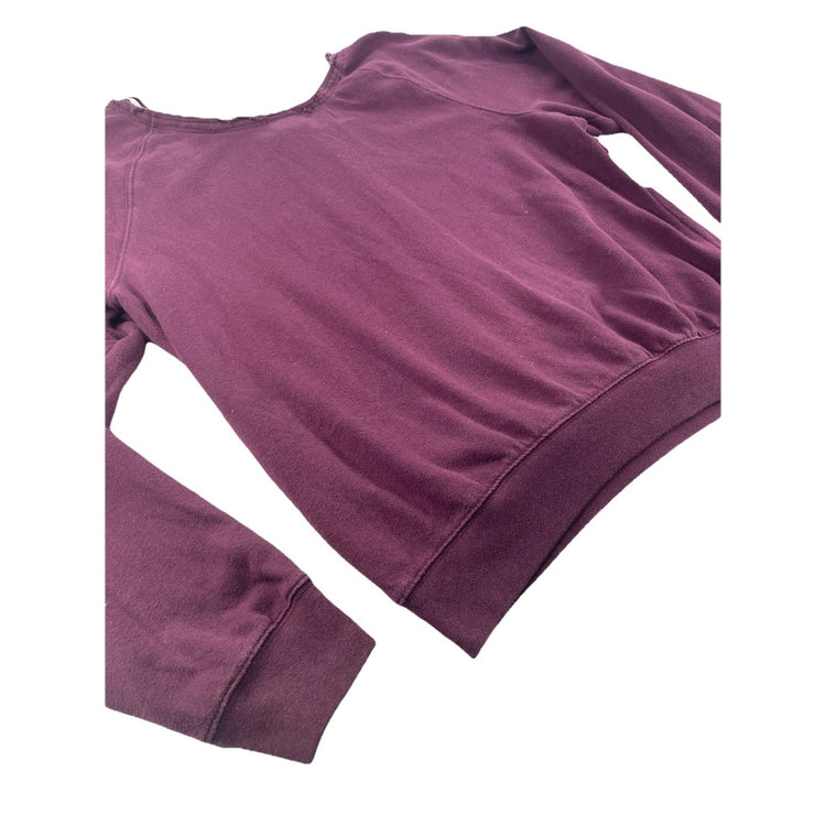 Womens Victoria Secret Purple-Maroon cut Neckline Sweatshirt Size M