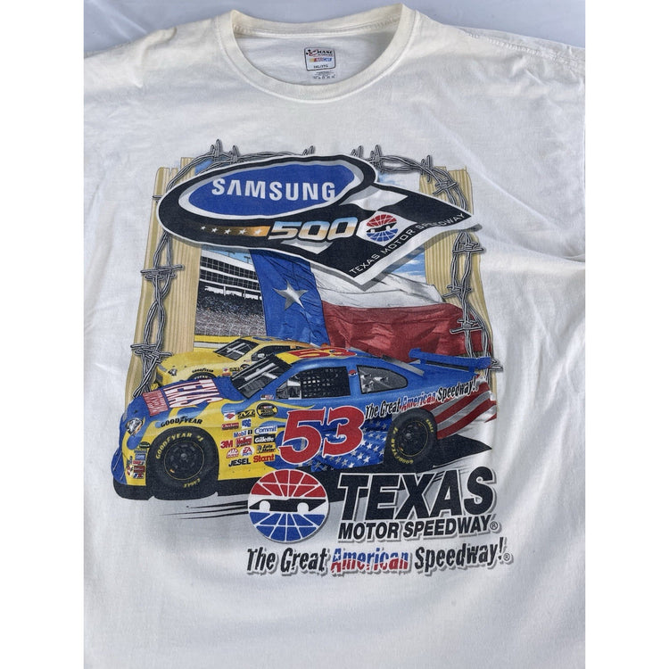 Mens Base Authentic NASCAR White Samsung 500 Graphic Tee Size 3XL