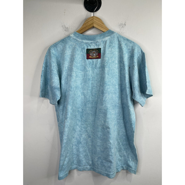 Men’s Vintage 90s Blue Tie-Dye Common Puffins Animal Republic Graphic Tee Sz L