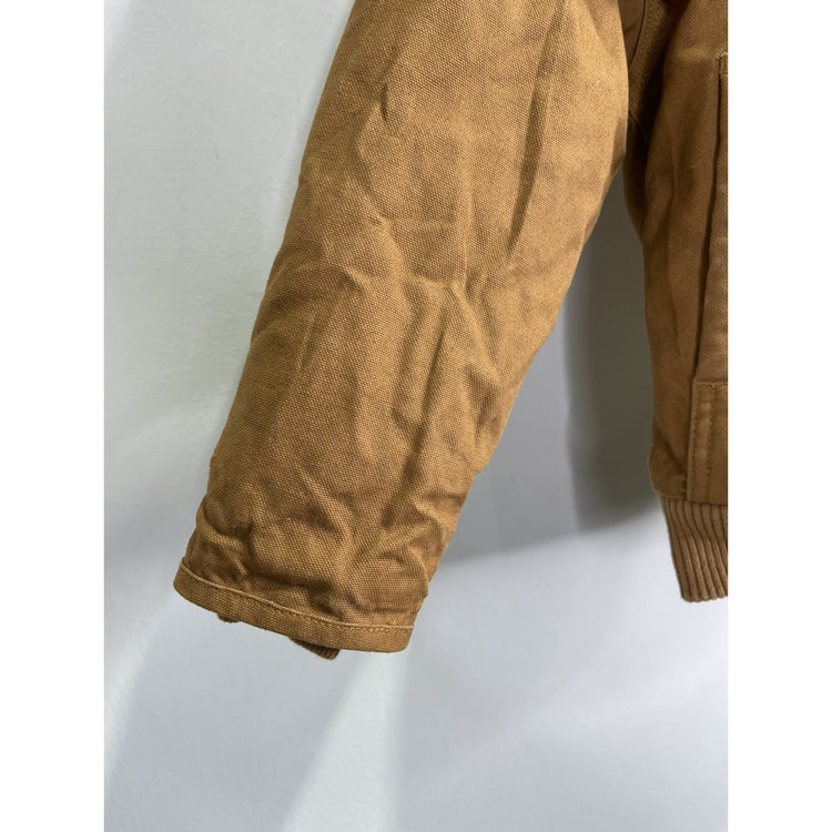 Vtg Carhartt Jacket Youth Large Duck Brown Canvas Lined Hooded