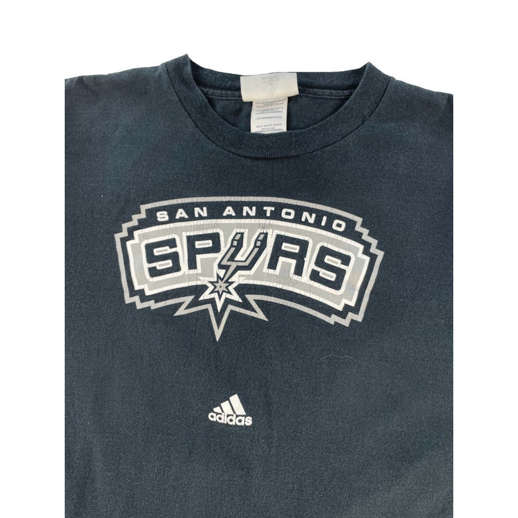 Mens Adidas San Antonio Spurs Basketball Long Sleeve T-Shirt Black Size L
