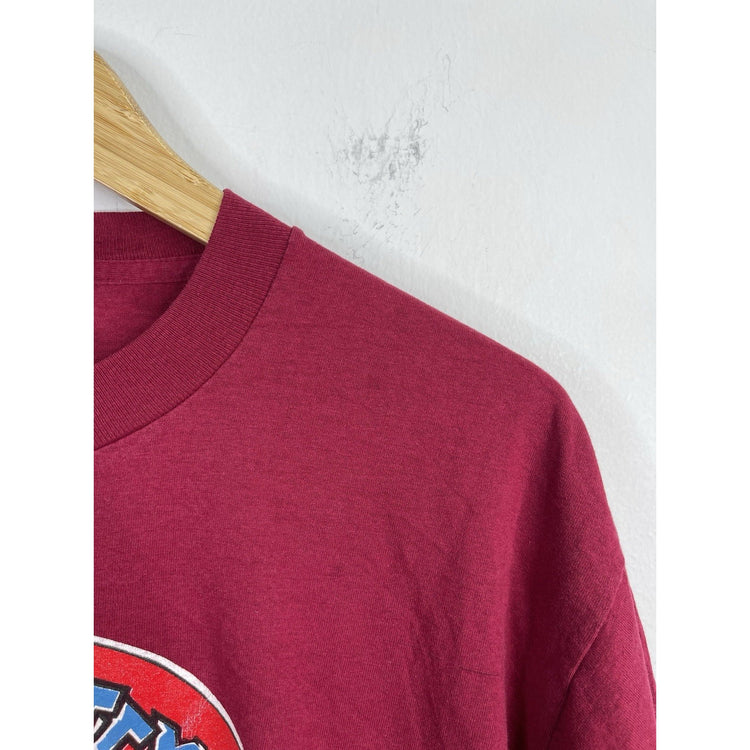 Vintage Adults Biker Betty ‘My Kind Of Town Chicago’ Graphic Maroon T Shirt Sz L