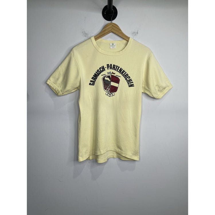 Adult VTG 90s Garmisch Partenkirchen Olympics German Bavaria T Shirt Sz 7