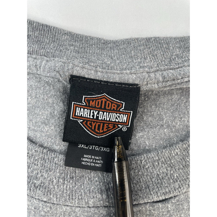 Mens Harley Davidson Motorcycle Basic Gray Tee Size 3Xl