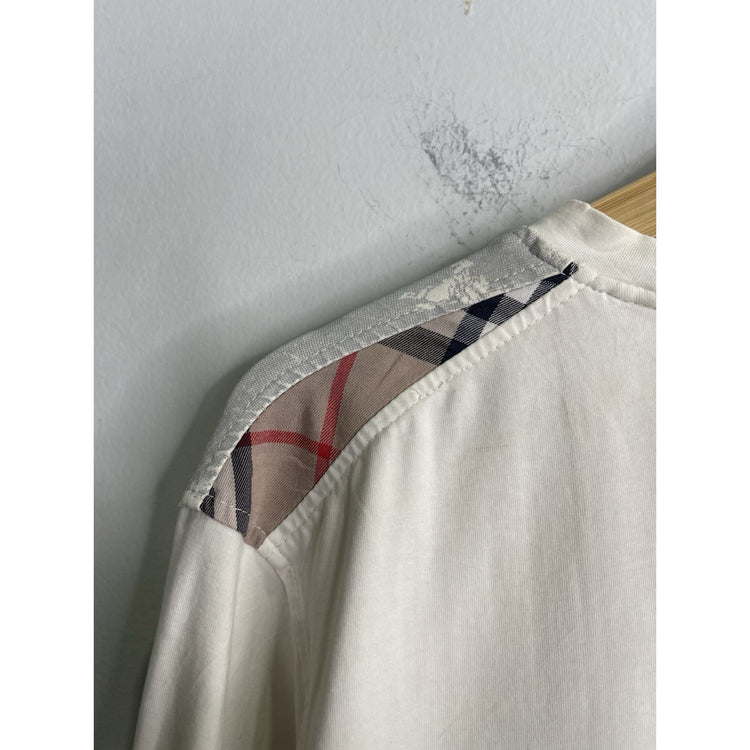 Burberry London Long Sleeve White T-shirt Size Large