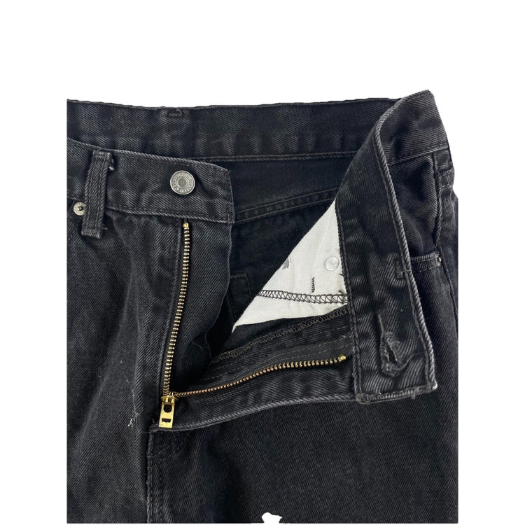 Mens Levis 505 Faded Black Straight Fit Denim Jeans Size 32x30