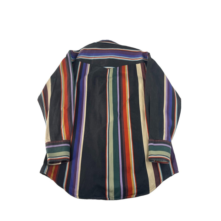Men's Wrangler Multi-Color Striped Western Snap-Down Shirt Size L