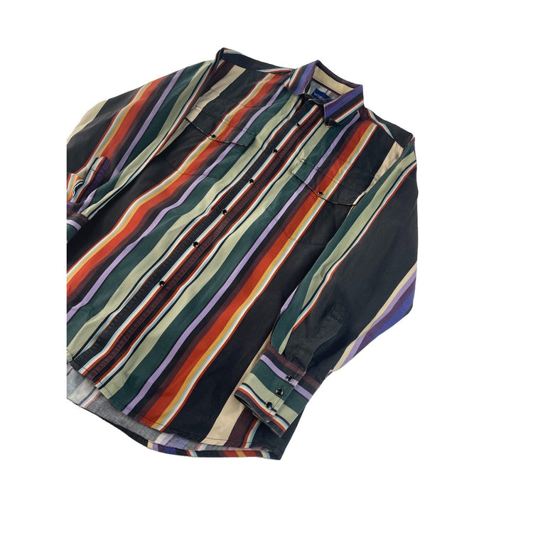 Men's Wrangler Multi-Color Striped Western Snap-Down Shirt Size L