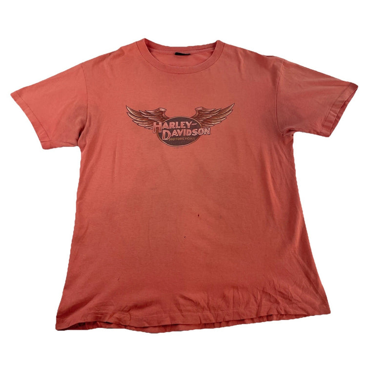 Mens Harley Davidson Motorcycle “H-D Of Edison” Peach Orange Basic Tee Size M