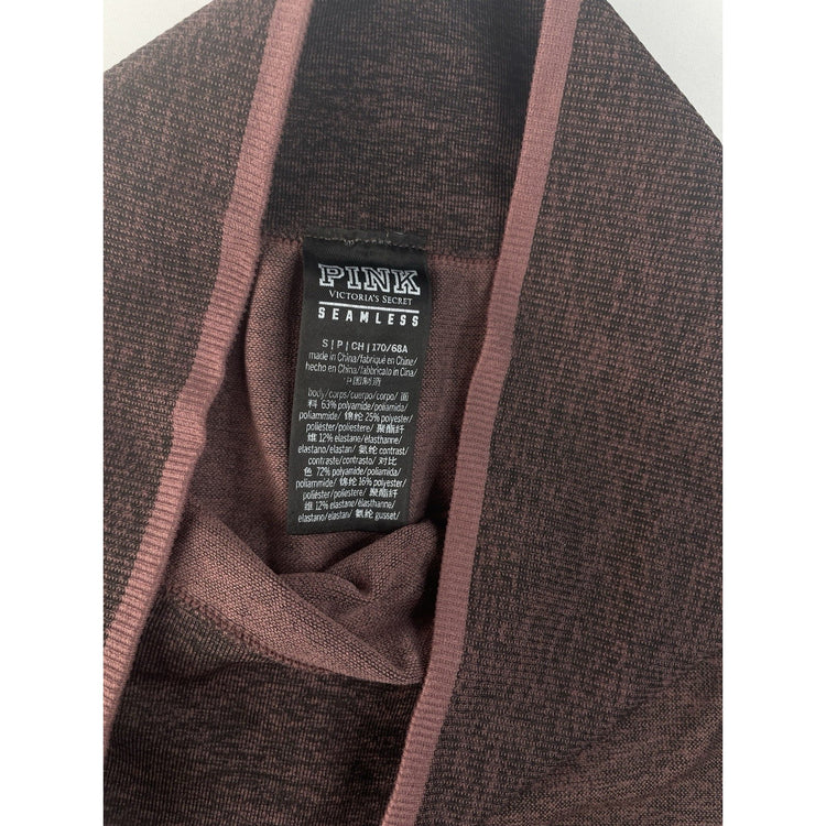Womens PINk Victorias Secret Maroon Seamless Leggings Size Small