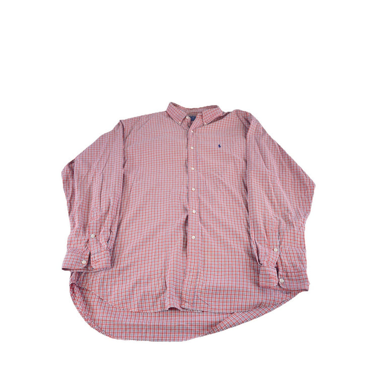 Mens Ralph Lauren Sport Orange Plaid Button Down Shirt Size XXL