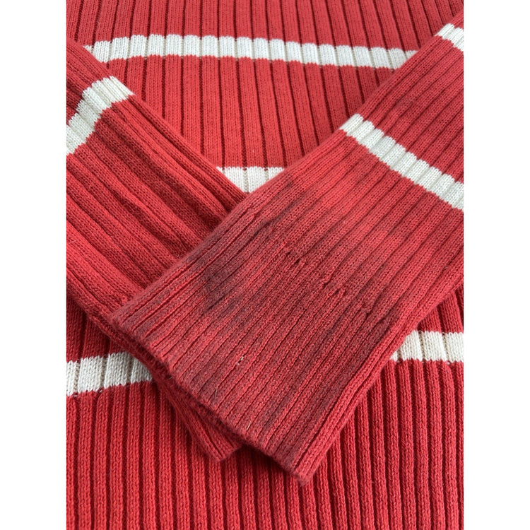 Womens Lauren Ralph Lauren Size Large Red & White Knitted Shirt
