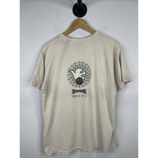 Vintage 90's Yaga peace Be With You TShirt Size Large Single Stitch Made In USA