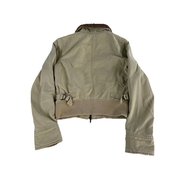 Women’s Vintage Y2K Abercrombie & Fitch Cropped Bomber Jacket Size XS