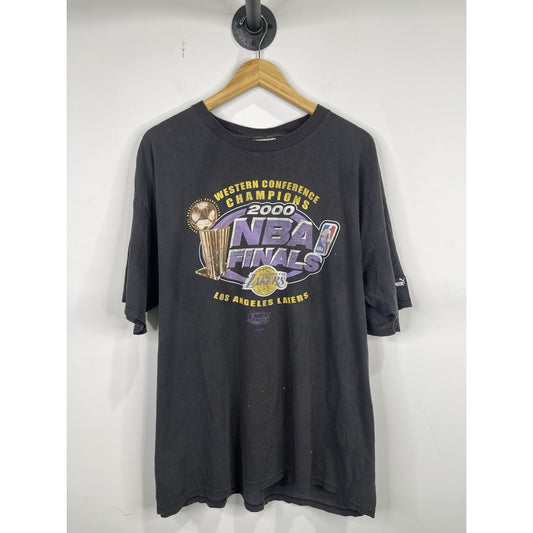 Vintage 2000’s Mens Puma LA Lakers WCC NBA Finals Black T-shirt Sz XL