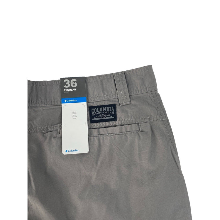Mens Columbia Sportswear NWT Gray Regular Fit Hiking Outdoor Shorts SIZE 36