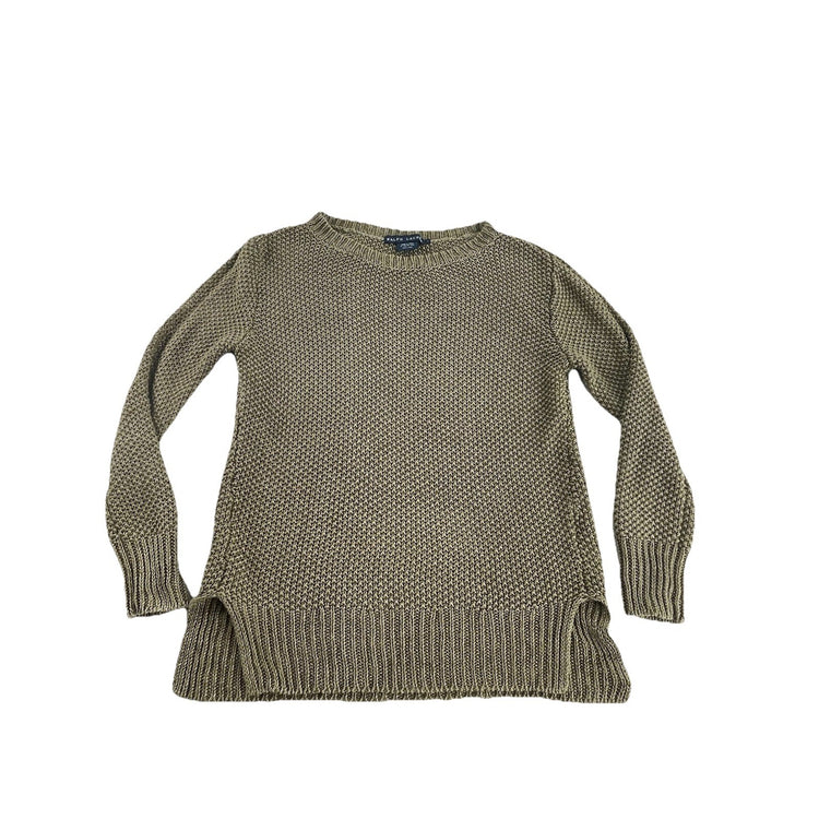 Womens 2010s Ralph Lauren Open Knit Linen Crewneck Sweater Size S