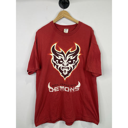 Vintage 2000 San Francisco Demons Shirt Mens Large Red XFL Football Graphic Tee Y2K 3xl