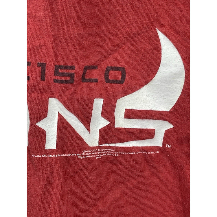 Vintage 2000 San Francisco Demons Shirt Mens Large Red XFL Football Graphic Tee Y2K 3xl