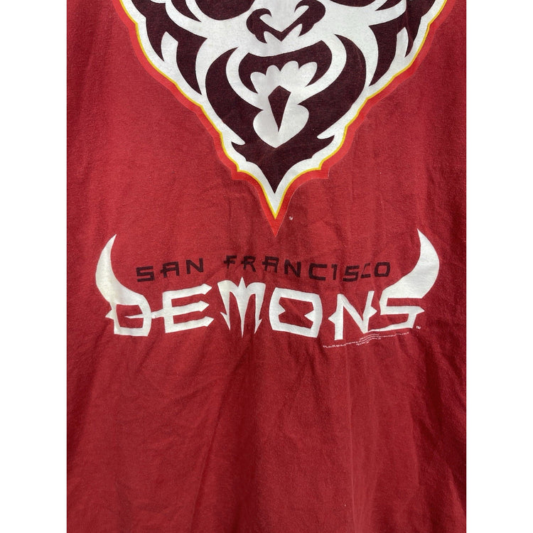 Vintage 2000 San Francisco Demons Shirt Mens Large Red XFL Football Graphic Tee Y2K 3xl