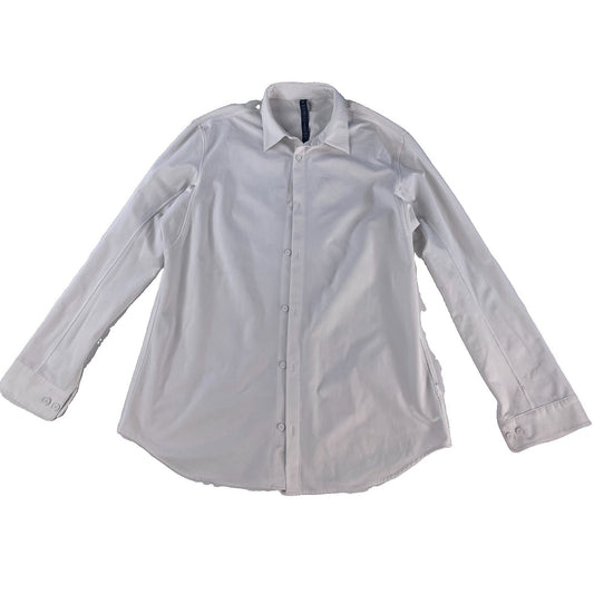 Mens Lululemon White New Venture Stretch Woven Button Down Dress Shirt SIZE XL