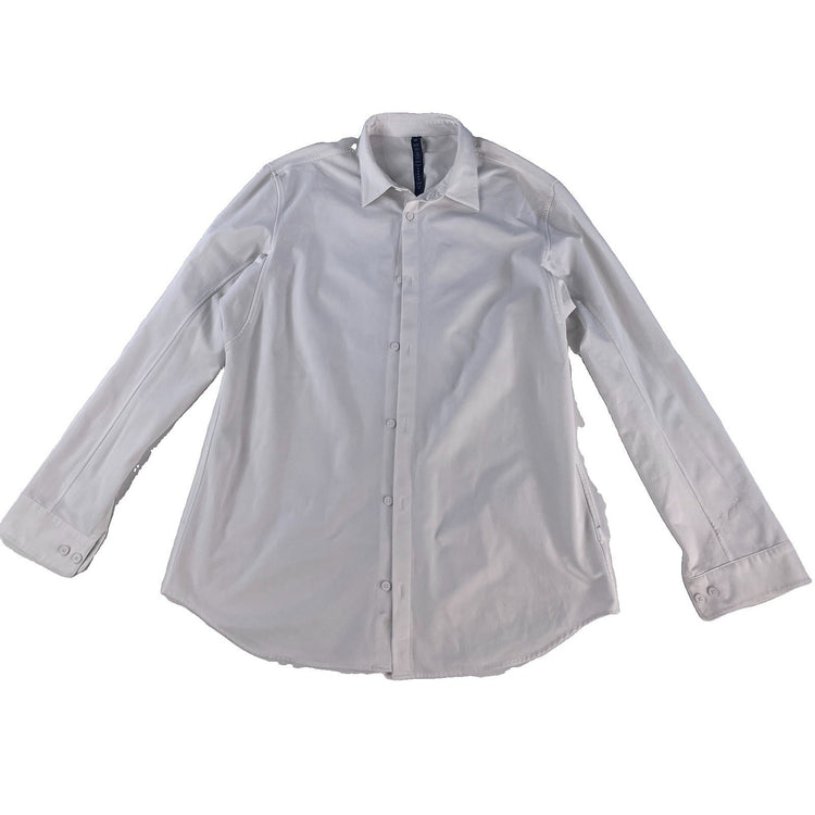 Mens Lululemon White New Venture Stretch Woven Button Down Dress Shirt SIZE XL