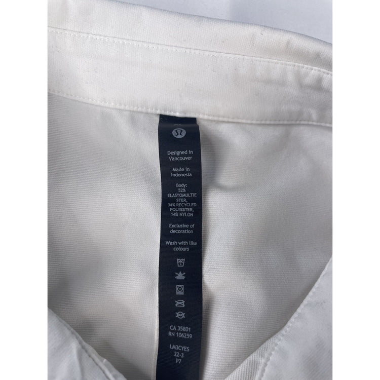 Mens Lululemon White New Venture Stretch Woven Button Down Dress Shirt SIZE XL