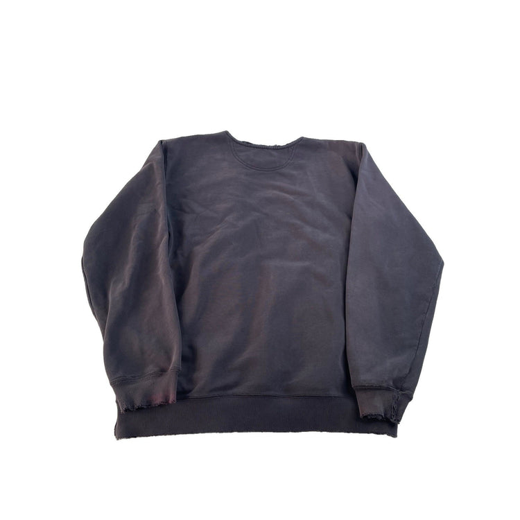 Mens Distressed Carhartt Crewneck Sweatshirt Charcoal Size Large Tall