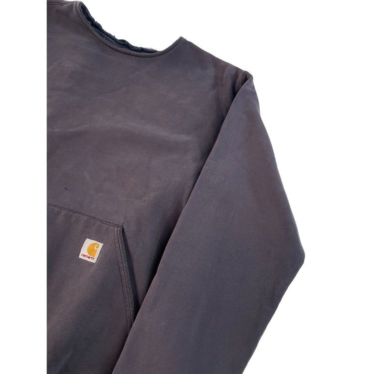 Mens Distressed Carhartt Crewneck Sweatshirt Charcoal Size Large Tall