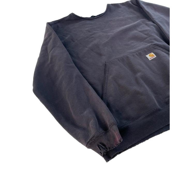 Mens Distressed Carhartt Crewneck Sweatshirt Charcoal Size Large Tall