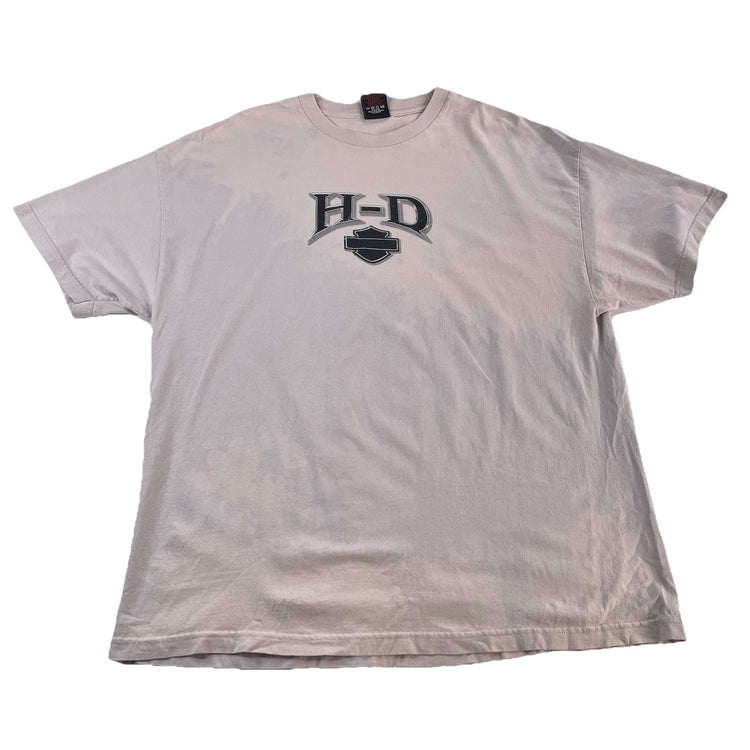 Mens Vintage Harley Davidson H-D White Graphic Tee Size 2xl