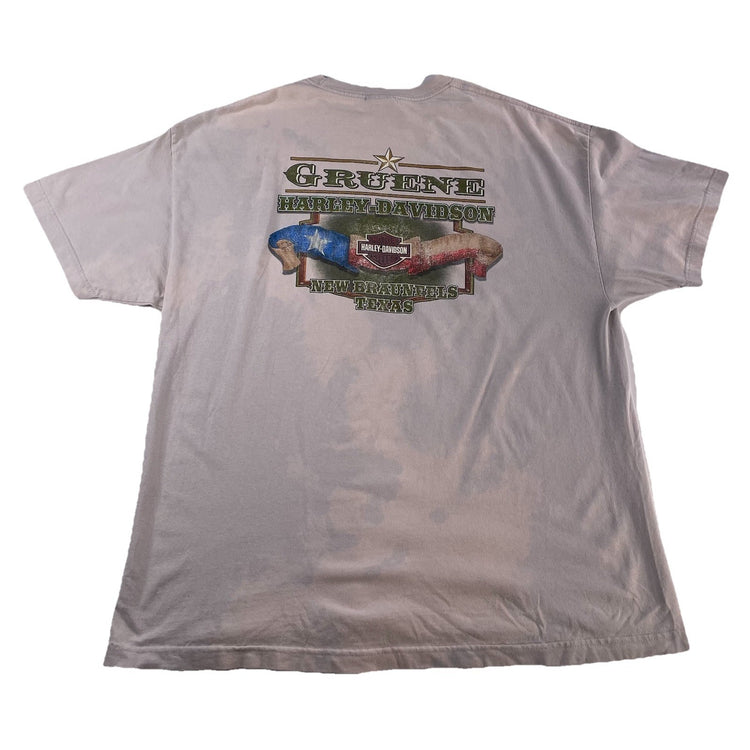 Mens Vintage Harley Davidson H-D White Graphic Tee Size 2xl
