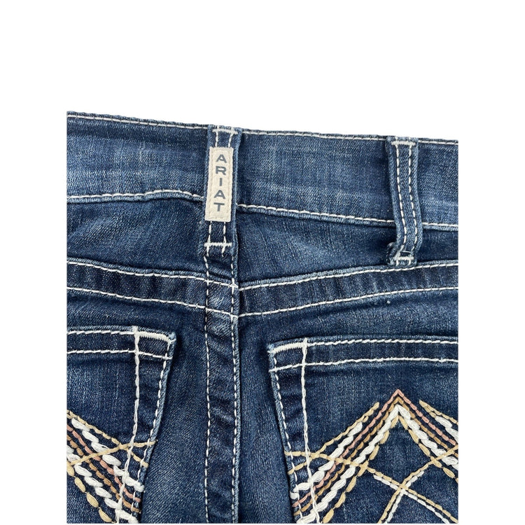 Womens Ariat REAL Denim Low Rise Bootcut Dark Wash Blue Jeans Size 25s