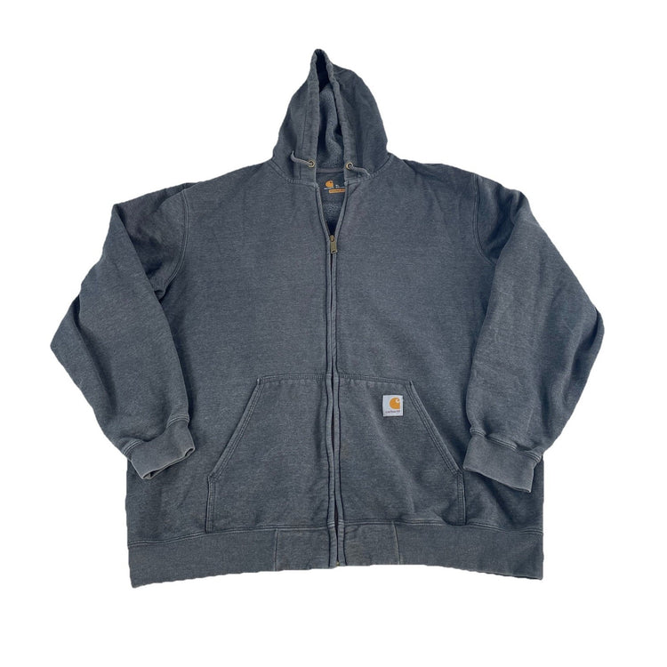 Mens Carhartt Basic Dark Gray Full Zip Hooded Jacket Size Xl
