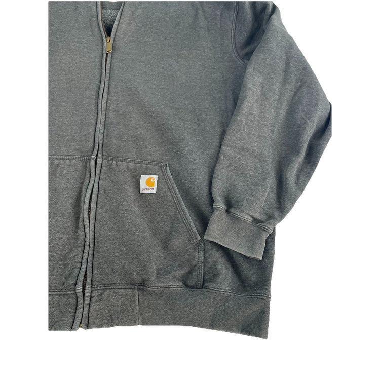 Mens Carhartt Basic Dark Gray Full Zip Hooded Jacket Size Xl
