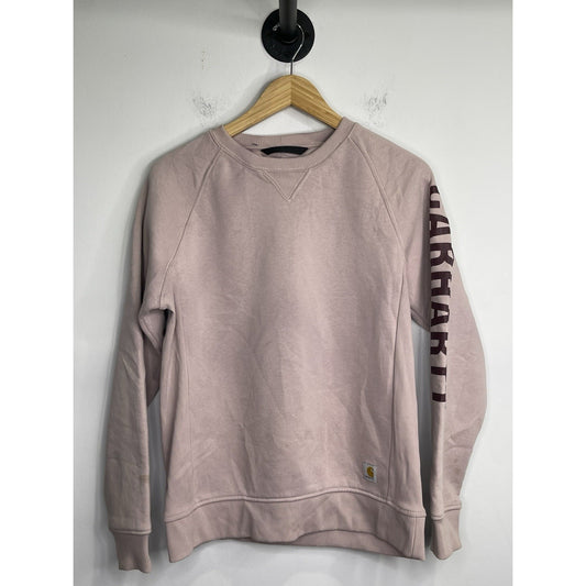 Carhartt Sweatshirt Womans M 8-10 Pink Relaxed Fit Crewneck TS4410-W