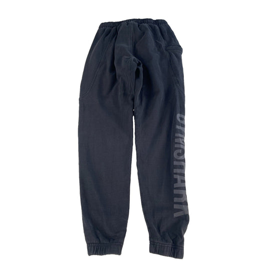 Mens Gymshark Faded Black Big Vertical Leg Logo Fleece Cuffed Joggers Size XS