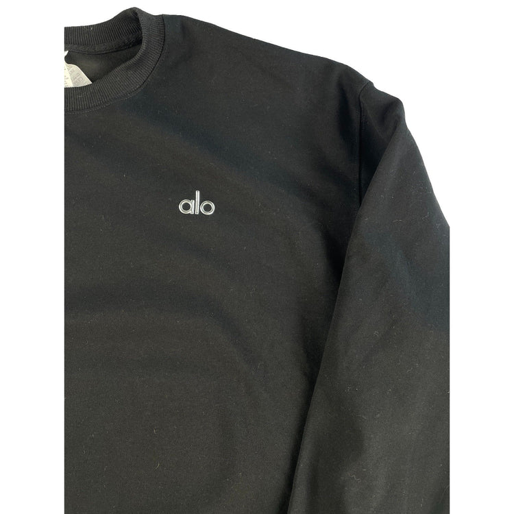 Womens Alo Yoga Black Performance Crewneck Sweatshirt Size XL