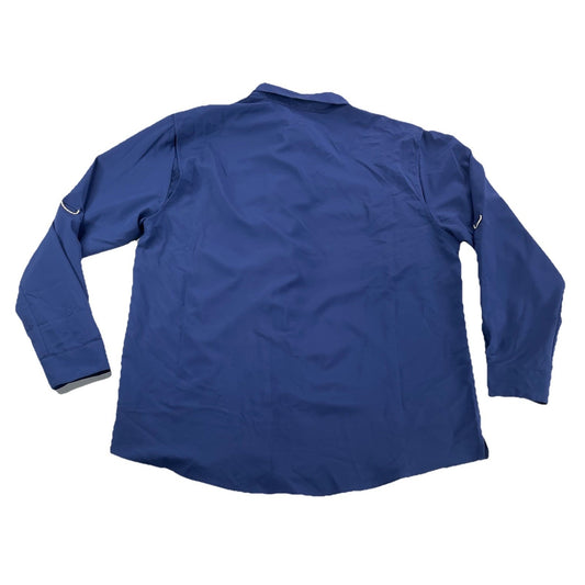 Mens Magellan Outdoor Classic Fit Blue Button Up Long Sleeve Shirt Size Xl