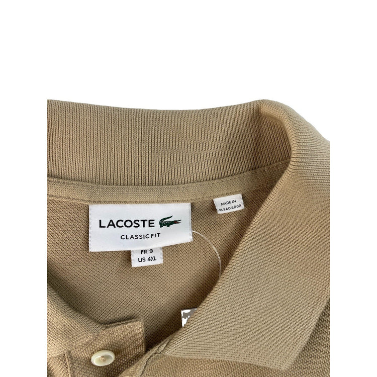 Men's Lacoste Classic Fit Tan Polo Shirt Size 4XL