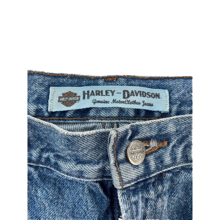Mens Harley Davidson Genuine Motorclothes Straight Blue Jeans Size 34x30