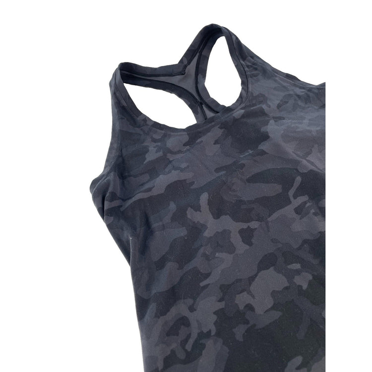 Womens Lululemon Dark Gray Camo Workout Yoga Tank Top Size L